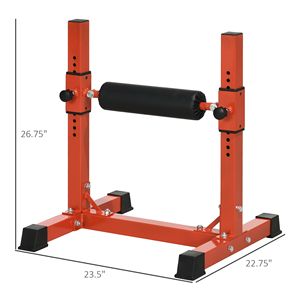 Support de Squat Bulgare Réglable sur 12 Niveaux pour Salle de Sport à Domicile, Rouleau de Squat Rouge pour Entraînement de la Force du Bas du Corps, Squat sur une Seule Jambe - Product Image 2
