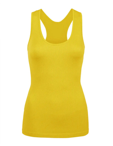 Women Ribbed Scoop Neck Sleeveless Tank <b>Top</b> Solid Color Breathable Yoga Activewear - Product Image 6