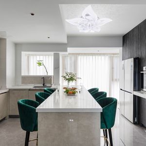 Plafoniera LED a Forma di Fiore da 27 Pollici, 40W, Dimmerabile, Motore AC, Profilo Basso, 3 Colori, 6 Velocità, Controllo Remoto e App, Tensione di Ingresso 220V - Product Image 4