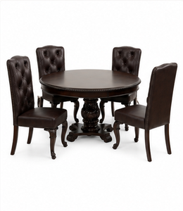Ensemble table et chaises en bois de luxe OEM ODM pour un intérieur élégant et des moments de rassemblement familiaux confortables, fournisseur indien - Product Image 1