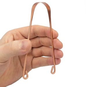 Heavy Duty Copper Tongue Scraper for Deep Cleaning Removes Debris Improves Taste and Oral Freshness Available In Bulk Quantity - Product Image 2