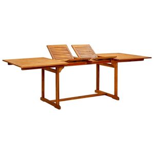 Table de jardin en bois d'acacia massif, mobilier d'extérieur naturel - Product Image 1