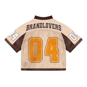 T-shirt de football pour hommes à col en V et épaules tombantes, 280 g/m², surdimensionné, imprimé numérique 3D, maillot de football en mesh pour hommes - Product Image 5