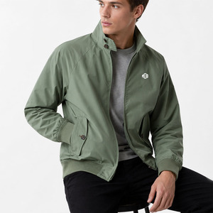 OEM Custom Plain Nylon Windbreaker <b>jacket</b> for men Stand Collar Zip Up Bomber <b>Jacket</b> <b>Lightweight</b> Ribbed Hem Casual Outerwear USA - Product Image 5