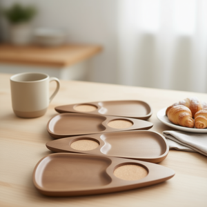 ถาดเสิร์ฟไม้พรีเมียมพร้อมหูจับ ถาดตกแต่งลายพิมพ์สำหรับครัวและโต๊ะอาหาร สำหรับชา กาแฟ ขนม ของว่าง อาหารเช้า - Product Image 3