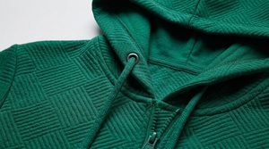 Custom Men's Full <b>Zip</b> Hoodie Textured Fleece Sweatshirt Casual Hooded <b>Jacket</b> with Kangaroo Pocket for Daily Wear - Product Image 4