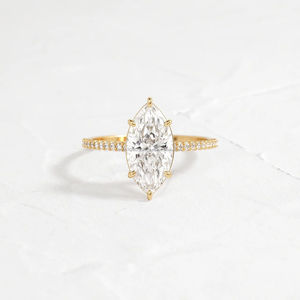 IGI/GIA Lab Grown Cut Diamond Vintage 14K Anillo de boda/compromiso amarillo Unisex Oro blanco fino para fiesta de aniversario-Worthy - Product Image 1