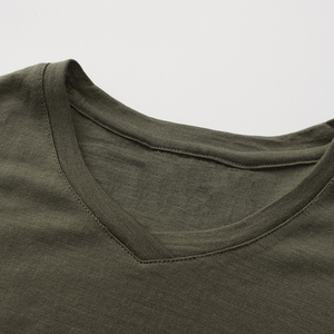 High Quality 100% Cotton Men's Square Collar Anti-shrink T-Shirt with Digital Printing Custom Front Design Summer Loose Fit - Product Image 4