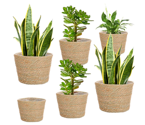 Macetas de Almacenamiento para Exterior de Estilo Rústico Bohemio, Hechas a Mano en Vietnam, de Fibra de Seagrass, con Asas Tejidas, Ecológicas, 24L - Product Image 1
