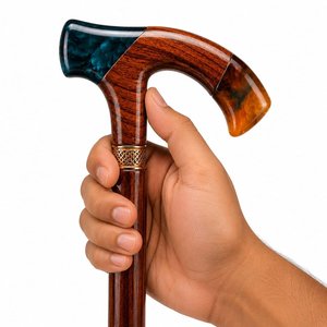 Exclusive Resin Design Wooden <b>Walking</b> Cane Best Quality Luxury Design Mobility Stick for Men Everyday Outdoor <b>Walking</b> Wholesale - Product Image 1
