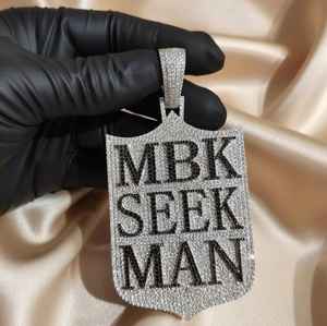 Pendentif personnalisé en argent 925 serti de diamants Moissanite, style Hip Hop, pour homme et femme, bijoux Hip Hop, breloques initiales. - Product Image 5