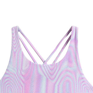 Women Solid Seamless <b>Racerback</b> Sports <b>Bra</b> Scoop Neck Medium Support Yoga Activewear Breathable Spandex Polyester/Nylon - Product Image 3