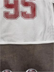 White Mesh Sports Jersey With <b>Red</b> Number 95 Embroidered Front Durable Polyester Material Shirts - Product Image 2