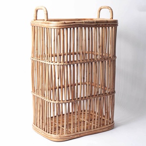 Panier à linge en rotin, paniers de rangement fonctionnels de luxe, accessoires pour l'organisation de la maison - Product Image 6