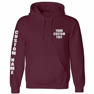 Sudadera con Capucha para Hombre, Impresión Digital con Texto Personalizado, Color Granate, Algodón, Estilo Moderno e Informal - Product Image 1