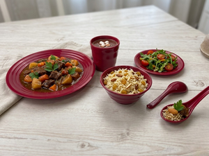 Fabriqué à Taïwan, vaisselle écologique PGT, ensemble de 5 pièces pour un usage quotidien et le camping - Rouge classique - Product Image 6
