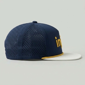 หมวกแก๊ปแบบ Snapback 5 ชิ้นส่วน แบบกำหนดเอง  ตัดด้วยเลเซอร์  ปีกแบน  ปักแบบเรียบ  รับผลิตแบบ OEM ODM  ขั้นต่ำในการสั่งซื้อน้อย - Product Image 4