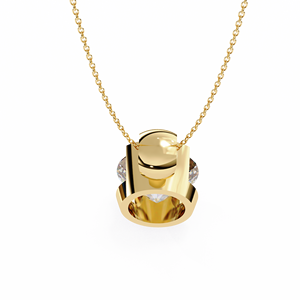 Collar con Colgante Solitario Minimalista de Oro Sólido de 14K con Diamante de Laboratorio de Corte Redondo de 2CT Certificado por IGI, Engastado en Media Bisel, para Mujer, Regalo para Fiestas - Product Image 5