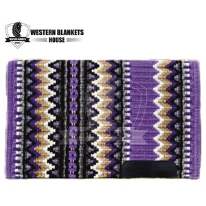 Sous-selle Western pour chevaux, motif violet, en laine de Nouvelle-Zélande, doublure polaire, rembourrage polyester, pour l'équitation, véritable qualité supérieure - Product Image 4