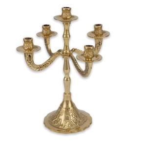 Gold Finished Metal Candelabra for Table <b>Top</b> Home Decoration Metal Candelabra at Affordable Price - Product Image 5