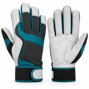 Fabricant de gants de travail en gros, avec logo personnalisé OEM ODM, marque privée, en tissu texturé, motif paume, gants d'assemblage gris-vert - Product Image 1