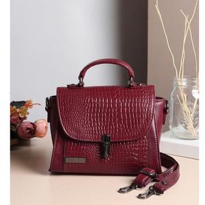 God Grace Craft Genuine Leather Maroon <b>Satchel</b> Handmade Shoulder <b>Bag</b> Classic Vintage Messenger Detachable Strap 3 Compartments - Product Image 2