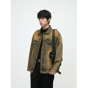 Men's Custom Printed Embroidery Winter Front 100% Cotton High Quality <b>Black</b> Vintage Denim <b>Jeans</b> <b>Jacket</b> - Product Image 5