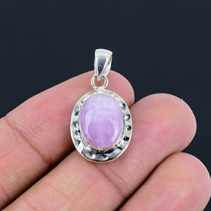 Colgante de Plata de Ley 925 con Kunzita Natural, Hecho a Mano, Joyería Fina, Piedra Ovalada, Venta al por Mayor, OEM y ODM, Engaste de Bisel, Piedra de Nacimiento - Product Image 5