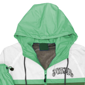 Men Windproof Breathable Winter Tracksuit Set Green White Solid Hooded Drawstring Casual Lightweight Polyester/Cotton Full - Product Image 5