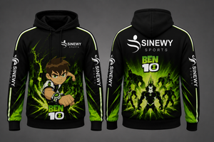 ชุดวอร์มกันลมสำหรับผู้ใหญ่ยูนิเซ็กซ์ SINEWY SPORTS Ben 10 สีดำเขียว พิมพ์ลาย 3 มิติ แขนยาว สไตล์สปอร์ต ลำลอง - Product Image 3