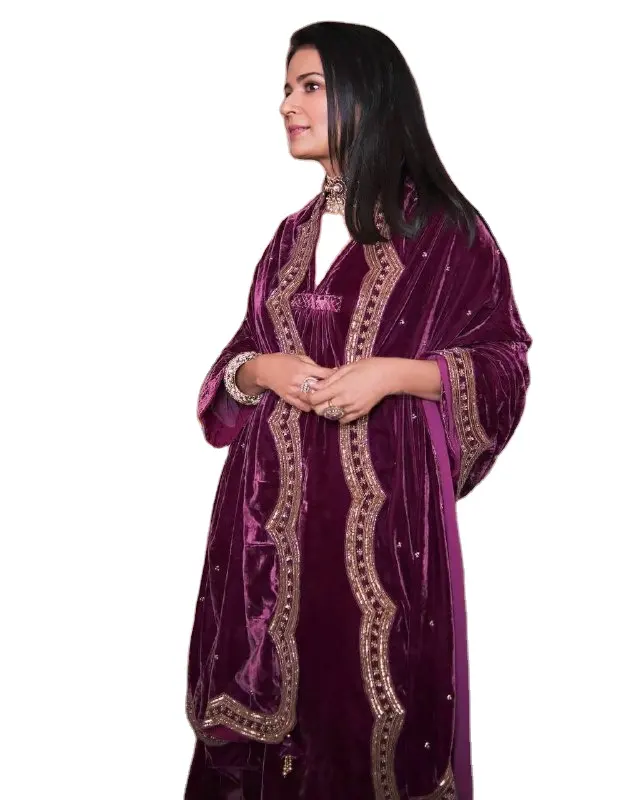 fashion nova Heavy Velvet Fabric Designer Pakistani Low Range Designer Shalwar Kameez For Women And Ladies