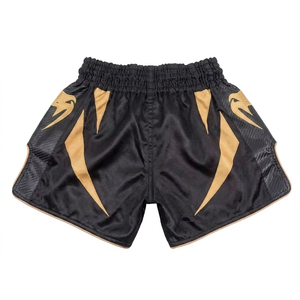 Pantalones Cortos Deportivos Personalizados para Entrenamiento de Boxeo, Logotipo Frontal, Artes Marciales, Unisex, Transpirables, 100% Poliéster, Impresión Digital, 180g - Product Image 1