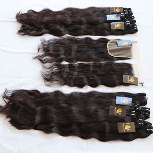 100% indien brut Temple cheveux faisceau armure cheveux humains brésilien brut bouclés vierge cheveux humains faisceaux avec fermeture frontale - Product Image 1