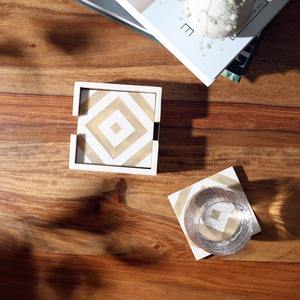 Decorative Bone Inlay Bohemian Style Eco-Friendly Lightweight Handmade <b>Drink</b> <b>Coaster</b> for Elegant Home Living Room Decor - Product Image 2