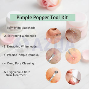 Kit de Herramientas para Eliminar Puntos Negros de Acero Inoxidable, Juego de Extractores de Acné para el Cuidado Facial de la Piel - Product Image 3