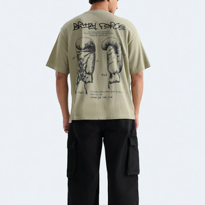 T-shirt vintage à épaules tombantes avec imprimé graphique - Streetwear rétro des années 90 - T-shirt en coton surdimensionné à imprimé géométrique brutaliste - Product Image 1
