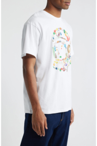 เสื้อยืดแขนสั้นสีขาวสำหรับผู้ชาย ลายหินหลากสี คอกลม ทรงลำลอง พิมพ์ลาย ทรงปกติ - Product Image 2