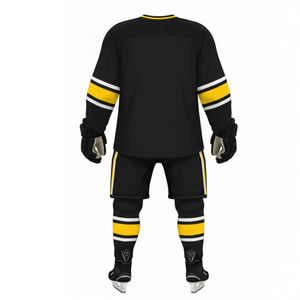 Maillot de Hockey sur Glace Professionnel Noir et Or – Créez Votre Propre Logo – Tenue de Sport avec Motif Étoilé – Maillot d'Entraînement - Product Image 2