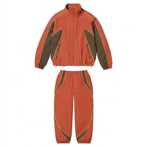 Most Selling Article Custom Logo Orange And Gray Men's Nylon <b>Wind</b> <b>Breaker</b> Trouser Sets Breathable Wear Men Set Streetwear Jacket - Product Image 1