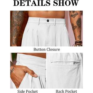 2025 hommes velours côtelé lin Baggy pantalon plissé décontracté Harem été pantalon plage Hippie Style personnalisable Logo taille 6XL - Product Image 4