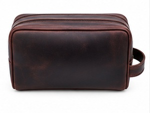Gravs LT-08AB Sac de voyage multifonction en cuir véritable de qualité supérieure, écologique, durable, motif vintage, grand format, pour cosmétiques - Product Image 5