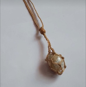 Collier en macramé personnalisé, pendentif en pierre d'agate, sac en filet, fil multicolore, bijoux faits à la main, cadeau pour elle - Product Image 5