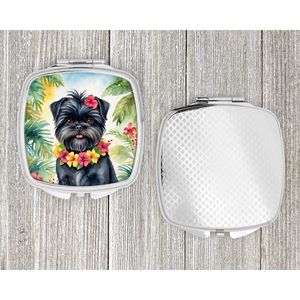 Espejo de maquillaje de viaje compacto Affenpinscher Luau espejo decorativo de bolsillo plegable de mano para regalo de mujeres y niñas - Product Image 4