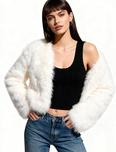 Manteau d'hiver court et épais pour femme, respirant, rembourré de fourrure de renard, à capuche, manches longues, col en fourrure de renard amovible, couleur unie - Product Image 3