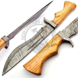 Nueva Edición Cuchillo Bowie de Acero de Damasco Hecho a Mano con Hoja Afilada y Funda de Cuero, Cuchillo de Supervivencia para Camping y Caza al Aire Libre con Afilado Extremo - Product Image 2