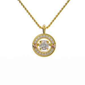 Luxury 10K <b>Yellow</b> Gold CZ Stone Pendant Necklace Trendy Fashion Design for Women Made in Vietnam by Manufacturer-DS01004 - Product Image 4