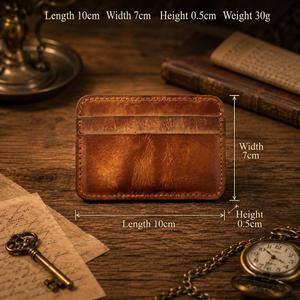 Custom Genuine Leather <b>Card</b> Holder Portable Slim RFID Credit <b>Card</b> Pocket <b>Case</b> Minimalist Mini Wallet LCH-0208 - Product Image 4