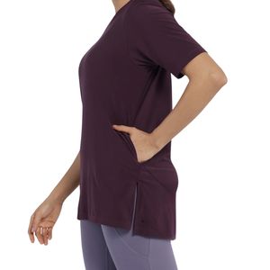 T-shirt ample pour femmes grandes tailles, doux, respirant, longueur tunique, vêtements décontractés, imprimé numérique, couleur personnalisée, nylon/coton - Product Image 3