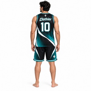 Ensemble de maillot et short de basket-ball pour hommes, vêtements de sport athlétiques, respirants, légers, pour l'entraînement en équipe, la compétition, les jeux et les entraînements - Product Image 2