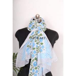 Pareo de Algodón Bohemio Hecho a Mano para Mujer, Estampado con Bloques, para Usar como Cubrebañador y Ropa de Verano para la Playa - Product Image 6